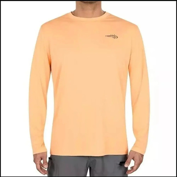 NWT Reel Life Men's Size XXL Sun Defender Long Sleeve UV Tee Apricot Wash - Picture 2 of 14